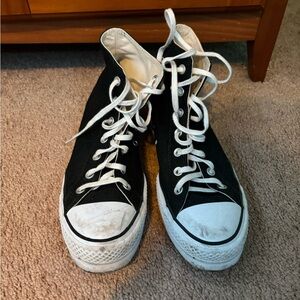 Black High-Top Converse with White Laces